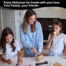 7 Inch Ice Cream Scoop - One-Piece Nonstick Aluminum Ice Cream Scooper - Professional Metal Ice Cream Spoon - Durable, Easy To Use & Clean - Lightweight Cookie Spoon - Scoop Ice Cream (Sliver) - 黑色 - 查看 8