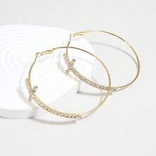 1 Đôi bông tai vòng thánh giá thời trang dành cho nữ, thích hợp để đeo hàng ngày - Bạc - Xem 5