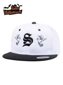 1 szt., męska czapka bejsbolówka z gotycką literą S, haftowana w 3D, Halloween, do gry w baseball, koszykówka, jesienne stroje, styl sportowy, amerykański duch, strój z lat 90., jaskrawe kolory, dla mężczyzn i kobiet, sportowa czapka hip-hopowa, regulowana, chroniąca przed słońcem czapka na co dzień, na wiosnę i jesień, podróże, imprezy i plażę - jednolity kolor - Zobacz 20