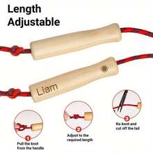 Corda de Pular Personalizada, Corda de Pular com Alça de Madeira Personalizada com Nome, Presente de Exercício de Fitness, Cor da Corda Aleatória