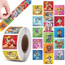 Paw Patrol 800 Peças/2 Rolos Adesivos de Desenho Animado Fofo da PAW PATROL, Adesivos de Etiqueta para Crianças, Kawaii, Brinquedo, Jogo, Tag, DIY, Presente, Suprimentos de Decoração de Etiqueta de Vedação, Presente Divertido para Crianças