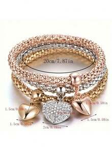 3 Pieces/Set Minimalist, Elegant And Casual Women's Alloy Bracelet - 銀色 - 查看 5