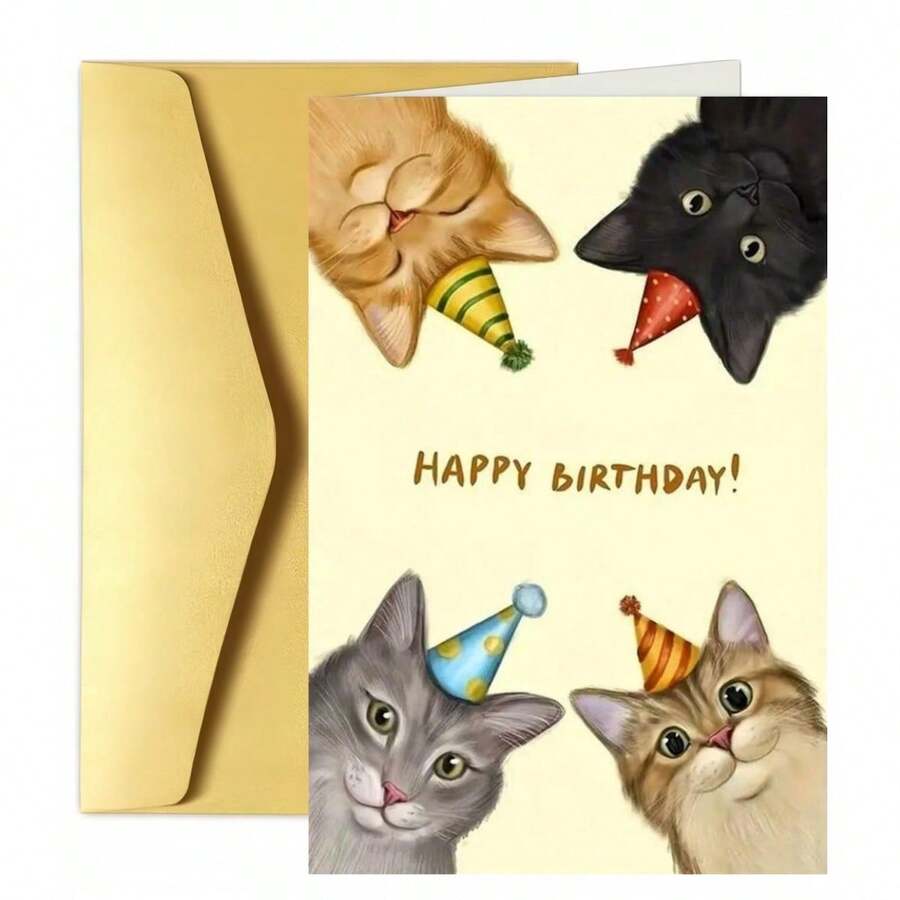 Festive Birthday Greetings: Humorous Cat Image Card - Perfect For Any Friend's Special Day,Christmas - Multicolor - View 1