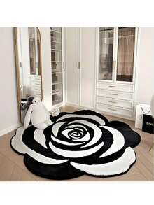 سجادة زخرفية بشكل وردة سوداء وبيضاء قطعة واحدة، سجادة منطقة بطراز حداثي بسيط، سجادة جانب السرير، سجادة غرفة النوم، سجادة غرفة الدراسة، سجادة غرفة المعيشة، سجادة ديكور المنزل، سجادة مطبوعة، سجادة نافذة الخليج، مناسبة لديكور المنزل، ديكور غرفة النوم، سجادة صغيرة، سجادة، ديكور المنزل، سجادة غرفة المعيشة، سجادة صغيرة لغرفة المعيشة، سجادة غرفة النوم، ديكور غرفة المعيشة بالمنزل، سجادة خارجية، سجادة قابلة للغسيل