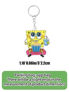 SPONGEBOB Spongebob SquarePants Cartoon Key Chains, Small Items, Bags, Pendants, Couple Transparent Acrylic Key Chains, Cartoon Rainbow Key Chains, Wallets, Schoolbags, Backpacks, Crossbody Bags, Bracelets, Luggage, Halloween, Christmas Gift Key Chains, Pendants, Birthday Gifts, Festival Gifts
