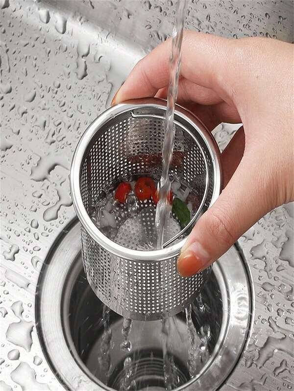 Colador de acero inoxidable para fregadero de cocina - Colador de malla resistente para verduras y cabello, cubierta de drenaje de baño y fregadero anti-obstrucción, fácil de desechar los residuos de alimentos, colador de fregadero de cocina, decoración de regalo de Navidad/Halloween