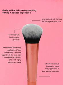 Real Techniques InstaPop 多功能面部刷具，适用于液体、膏状和粉状彩妆，可用于腮红、修容、粉底、散粉和粉饼，无动物实验，纯素配方，包含粉底刷、遮瑕刷、腮红刷、修容刷、高光刷和散粉刷。 - 橘色 - 查看 2