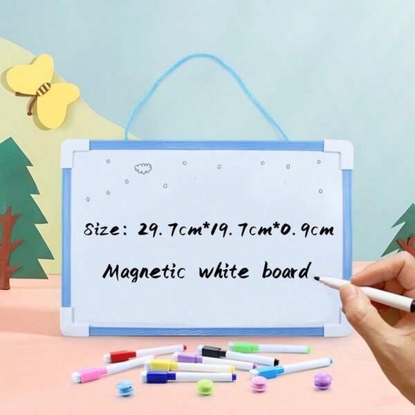 Single Sided Magnetic White Board Office Bulletin Board Dry Eraser Board Hanging Message Board For Draw Graffiti Handle Official Business Write Leave A Message Message Recording Multi Functional Writing Board Single Sided Magnetic Writing Board
