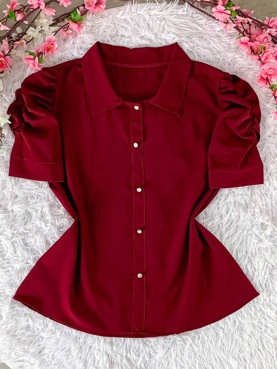 Blusa Social Gola Colarinho Com Botoês Frontal Moda Feminina codigo 1