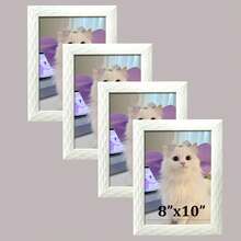 1 pieza/4 piezas Juego de marcos de fotos elegantes en blanco, se adapta a fotos y certificados de 3.5x5", 4x6", 5x7", 6x8", 8x10". Adecuado para sala de estar, dormitorio, pasillo, para colgar en la pared o exhibir sobre la mesa. Alta relación calidad-precio. Múltiples tamaños disponibles (Fotos incluidas al azar)