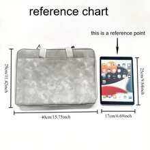 [Stylish Laptop Case] Durable PU Leather Laptop Case| Exquisite, Stylish Grey Textured Design, Spacious, Full-Open - Dark Gray - View 5