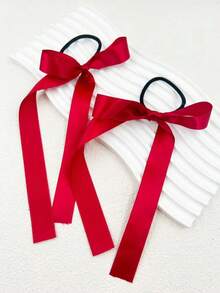 6 件女士时尚多色蝴蝶结发圈、芭蕾舞者丝带发带、简约发带、甜美发饰、丝带仙女辫子、适合日常使用、可爱、马尾辫夹、发圈、发绳、弹性发带、居家美容女士配饰礼品、头饰 - 彩色 - 查看 5