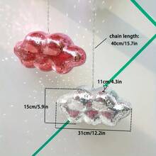 Bohemian (Cloud-Shaped) Disco Ball Decor - Shiny Sequin Mirror Pendant With Metal Chain, Suitable For Weddings, Home Bars And Boho Parties (No Power Required)