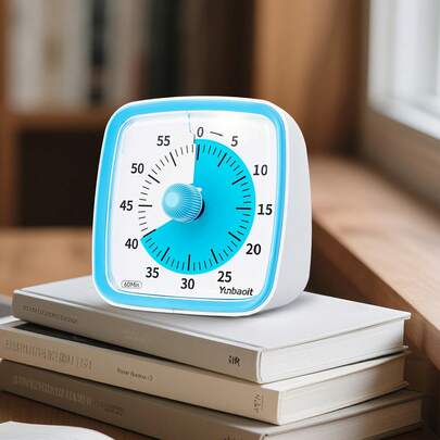 Yunbaoit 60 Minute Visual Timer With Night Light, Suitable For Any User, Can Be Used As Silent Timer At Home, Classroom, Kitchen, Blue