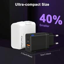 63W USB-C PD 45W+QC18W Fast Charger, Dual USB-A+C Wall Charger Adapter, Compatible With IPhone 17/16/15/14/13, Galaxy S25/S24/S23, Mate60/Nova, OPPO And More, Fast Charging Power Adapter - EU C Type Plug(220-240V) - View 4