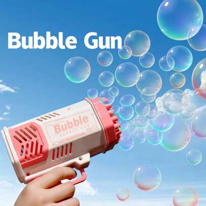 40孔手持泡泡机自动玩具泡泡枪户外婚礼活动道具生日派对礼品户外戏水圣诞玩具礼品无泡泡液无电池