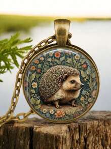 suteyi 森林狐狸项链，狐狸、猫、蜻蜓、鸟艺术吊坠，动物昆虫爱好者礼物，女士礼物