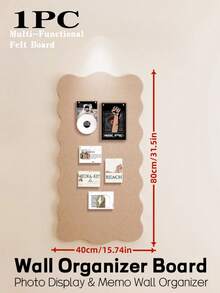 1pc Memphis Style Self-Adhesive Wall Decor Board, Removable Wall-Mounted Photo Display Board, Can Hold Posters, Background Board For Home, Office, Classroom. Suitable For Hanging Posters, Photo Display, Posting Notes And Memos, Storage And Wall Decor In Bedroom, Study, Living Room, Office, Classroom, Entryway - Multicolor - View 7