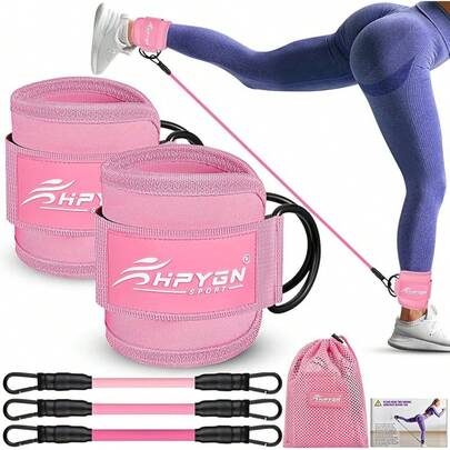 HPYGN Ankle Resistance Bands With Cuffs, Ankle Bands For Working Out, Resistance Bands For Leg Butt Training Gym Equipment For Kickbacks Hip Gluteus T