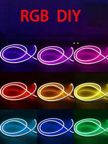 Đèn dây LED USBNeon 24 phím 1 chiếc, Đèn trang trí nội thất Neon RGB, Đèn Neon rực rỡ có thể đồng bộ với, Đèn Neon DIY linh hoạt, Thích hợp cho phòng trong nhà, tường, lễ hội, trang trí tiệc tùng - Nhiều màu - Xem 4