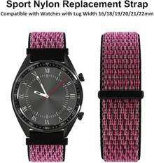 Correa de Reloj de Nylon Ajustable de 18mm, Correa Deportiva de Liberación Rápida (Negra) - ciruela madura - Ver 8