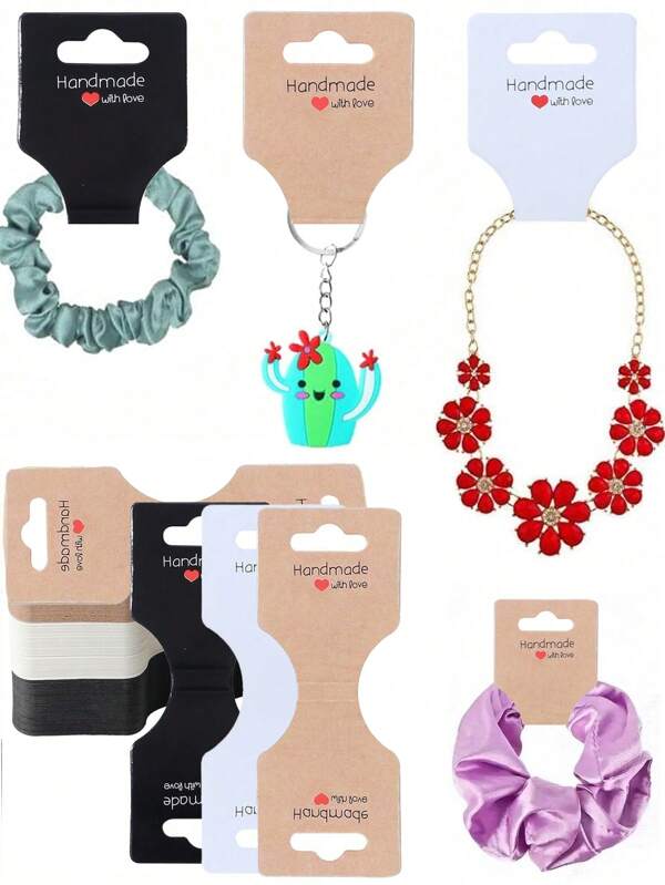 50/100pcs Red Heart Jewelry Display Cards, Jewelry Packaging Cards For Small Business For Necklace, Bracelets, Hair Accessories Display Card, Jewelry Making Display Packaging Supplies
