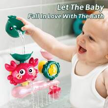 Zabawka do kąpieli Cute Crabs Water Wheel Rotary Bath Toy, ABS Material Bathroom Track Toddler Shower Bath Playset, Water Playtime & Animal Role - Fun Learning Bath Toy For Teens And Preschoolers, ABS Material, Mixed Colors, Bath Toy
