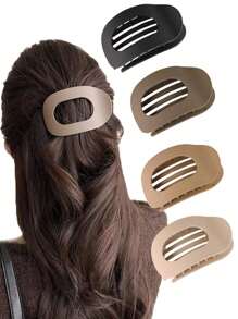 5 件简约哑光空心椭圆扁平宽发夹，优雅发髻制作器马尾辫夹，适合日常佩戴、休闲活动、母亲节、复活节、感恩节礼物 - 5pcsA款 - 查看 14