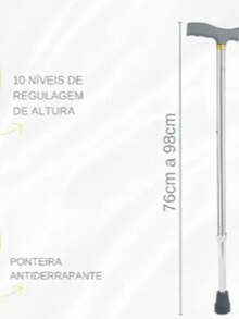 Bastón Ortopédico con Mango Alemán Ergonómico | Altura Ajustable | Aluminio Resistente y Base Antiderrapante - Plateado - Ver 4