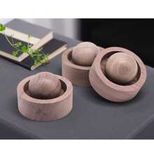 Elegant Wooden Aroma Diffuser, Rotatable Round Design, Natural Solid Wood Flameless Fragrance, Car & Bedroom Essential Oil Diffuser, Nordic Home Decor