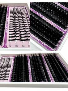 20 Rows 10-20mm D/DD Curly Spike Lash Clusters + 60D 80D 100D/120D 140D 160D Manga Eyelash Clusters 0.07 Anime Cluster Eyelash Extensions Clusters Lashes Lash Spikes Fairy Lash Clusters With Spikes Individual Lashes For Beginners, Reusable, Suitable For Parties, Weddings, Dates, Halloween And Daily Wear - 黑色 - 查看 3