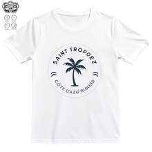 Saint Tropez Cote D'Azur France T-Shir 0002220G Pure Cotton T-Shirt - Comfort All Day, Suitable For Any Ocsion, A Special Gift For Your Closest Loved Ones - 白色 - 查看 1