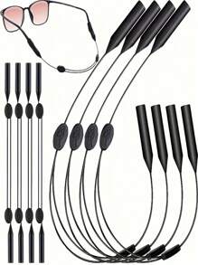 1-3条经典多功能眼镜带，简约黑色可调节时尚眼镜绳，舒适实用眼镜固定器，户外运动眼镜绳，女士眼镜配件