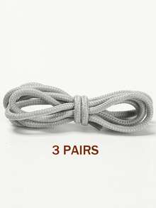 3 Pairs Polyester Braided Shoelaces, Round Laces For Sneakers, Outdoor Running Shoes, Canvas Shoes, Classic Solid Color Versatile Shoe Accessories