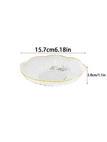 10 paquete de platos de plástico transparentes con borde dorado, bandejas de servir apilables elegantes, platos ligeros reutilizables para bodas, fiestas, postres y decoración del hogar - Multicolor - Ver 2