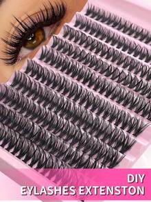 200/240 件簇状睫毛 8mm-16mm D 卷曲密度睫毛延长，化妆工具，打造自然和戏剧效果的睫毛，在家 DIY 睫毛簇、睫毛簇、单根睫毛、睫毛、假睫毛 - C - 查看 9