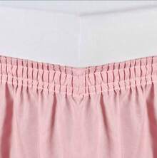 Bed Skirt With Elastic All Around Universal Size Single Standard Queen King - Màu Hồng baby - Xem 3