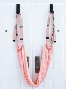 1pc Yoga Stretching Strap, Waist Back Legs Fitness Belt, Back Bend Auxiliary Trainer With Door Anchor, Height Adjustable Aerial Yoga, One Horse Crotch Pressure Stretching Belt, Anti-Gravity Inversion Exercises Hammock Door Flexibility Tensile Trainer, Pink High Strength Wide Polyester, Yoga Stretcher, Back Bend Split Inversion Belt, Stretching Exercise Equipment For Dancing Ballet Gymnastics Training Pilates Split Fitness - Pink - View 2