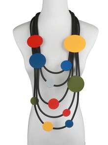 MARLIWOO 1pc Gothic Style Multi-Layer String Decor Bohemian Long Necklace For Women - Multicolor - View 2