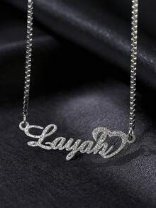Custom Shiny Frosted Name Necklace Women Girl Charm Personalized Stainless Steel Half Wrap Love Letter Necklace Couple Pendant Family Jewelry Birthday Holiday Gift Christmas Gift For Her Silver Stylish For Teenagers, Junior High School Students, Middle School Students, High School Senior High School Students, College Students, University Students, Freshman, Sophomore, Underclassmen - Nhiều màu - Xem 2