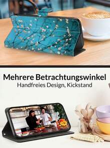 GLANDOTU PU Leather Shockproof Mobile Phone Case With Card Holder And Magnetic Clasp Design, Suitable For Various Mobile Phone Brands And Models. Waterproof Anti-Fall Scratch Resistant Full Cover