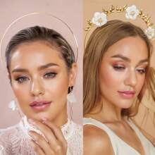 1PC Gold Halo Crown 3 Layer - Goddess Headpiece Queen Crown Bridal Headband Photoshoot Idea Gala Crown Festival Crown Halloween