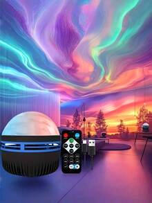 1pc LED Creative Northern Lights Projection Light, Colorful Dynamic Lighting Effects, Milky Way Starry Atmosphere Light, USB Powered, Couples Holiday Gift, Family Gathering, Event Decorative Light, Suitable For Bedroom, Living Room, Game Room, Party, Birthday - 多色光 - 查看 2