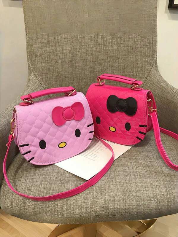 1 حقيبة كتف/حقيبة عبر الجسم بتصميم كرتوني جميل لقطة هالو كيتي، حقيبة تخزين متعددة الاستخدامات مناسبة للاستخدام اليومي والخروج والهدايا العطلات