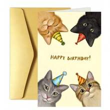 Festive Birthday Greetings: Humorous Cat Image Card - Perfect For Any Friend's Special Day,Christmas - Multicolor - View 7