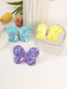 8Pcs/Set Of Girls' And Children's Solid Color Fabric Bow Double Layered Petal Sequin Hair Clips, Cute Princess Style Hair Accessories, Suitable For Children's Hair Accessories With Bangs And Curls For Daily Use