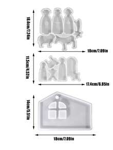 Set de 3 moldes de silicona para hacer adornos de oración, molde sencillo para decoración del hogar, molde de yeso para manualidades, molde de resina epoxi para fundición - Blanco - Ver 3