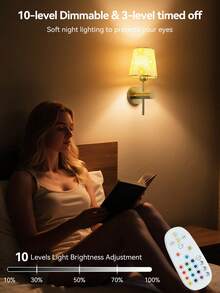 Lampe murale à piles, lampe murale sans fil avec luminosité réglable, ampoule détachable et rechargeable avec télécommande, lampe murale 15 couleurs pour chambre à coucher, salon, couloir