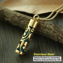Golden Aromatherapy Necklace Diffuser Pendant Stainless Steel Locket Aroma Perfume Oils Essential Oil Diffuser Pendant Necklace Stainless Steel Jewelry Locket Necklaces Couple Men Punk Pendants Necklaces - Gold - View 14