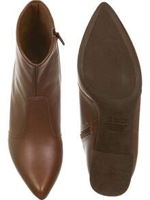 GiGiL Women's Boots, Elongated Toe, Short Shaft, Medium Thick Block Heel, Casual, Classic, Elegant, Comfortable - Lạc đà - Xem 4